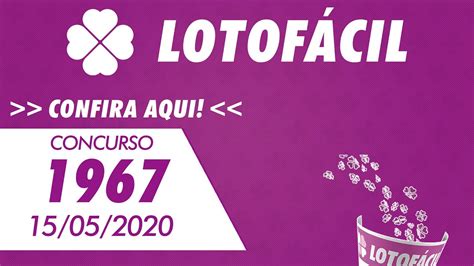 Lotofácil: resultado 1967 .